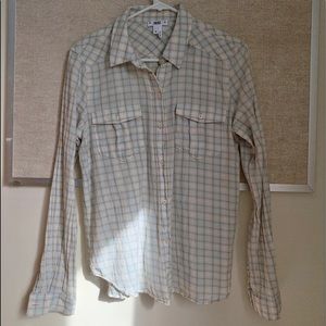 PAIGE pastel button down flannel M